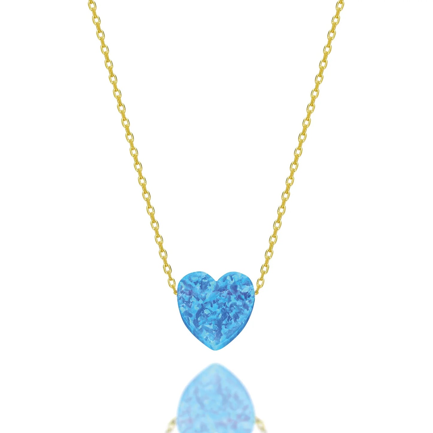 Halskette "Herz" Echter Opal Blau