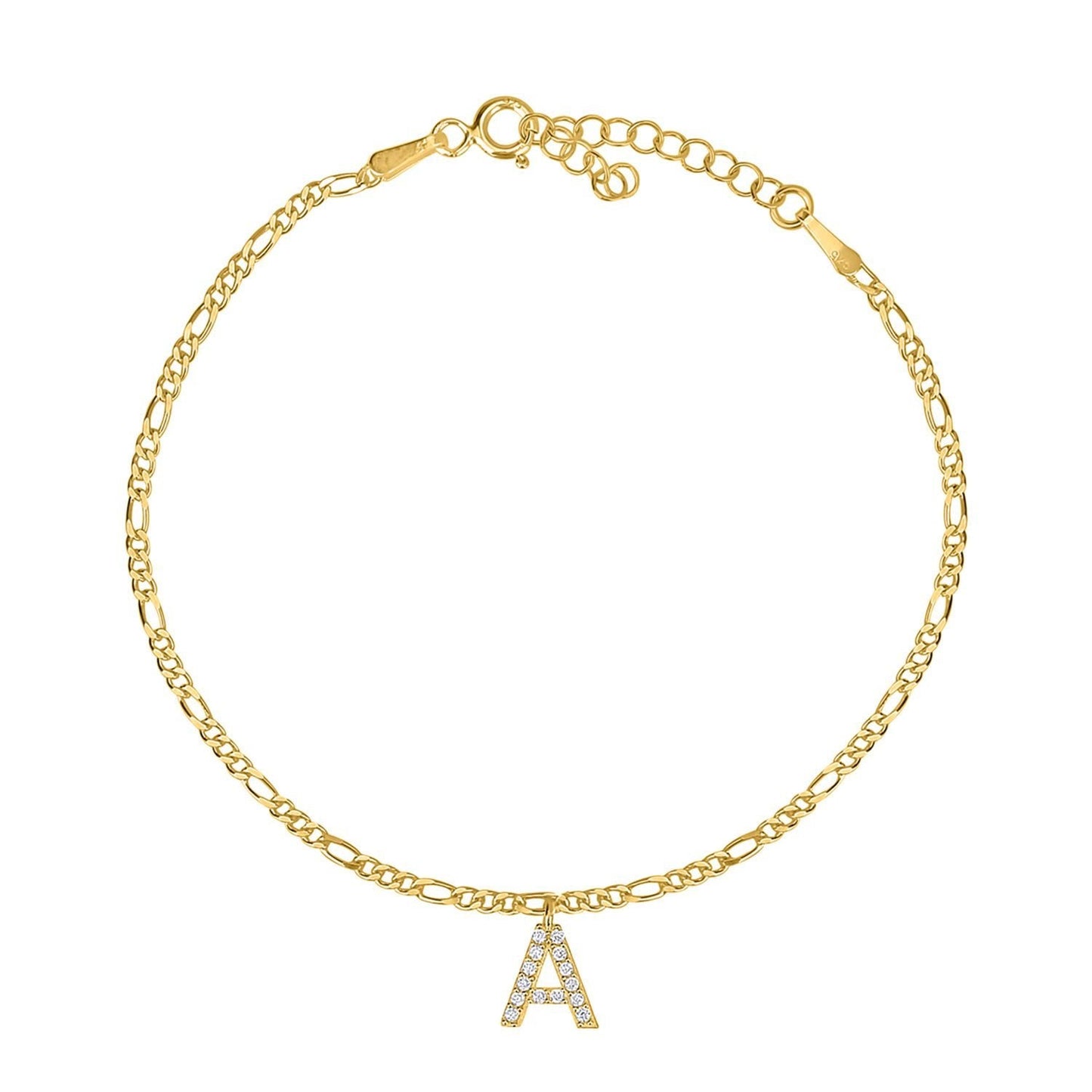 "Figaro" Fußkette mit Buchstabe - ONYA