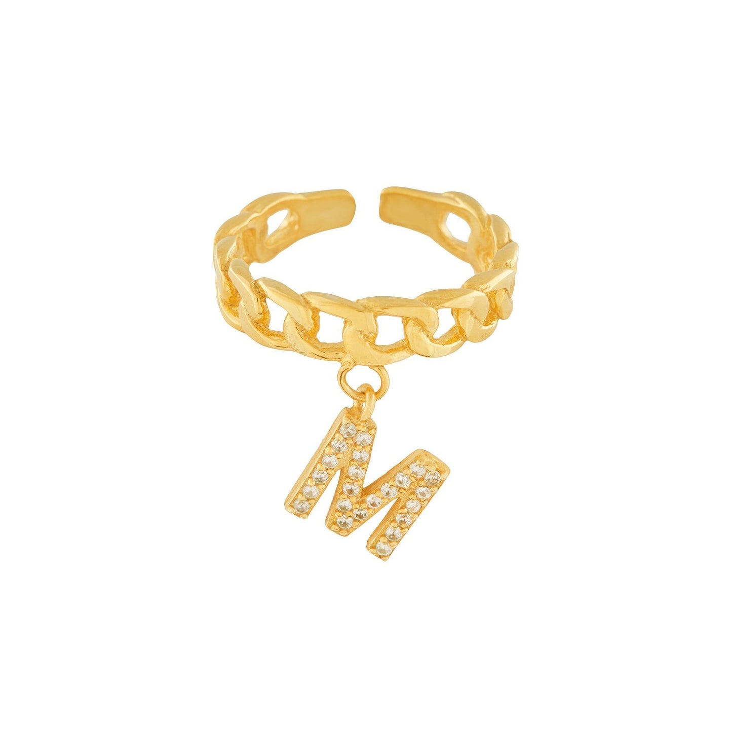 Ring Buchstabe mit Zirkonia - ONYA