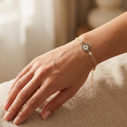 Halskette Armband und Ohrstecker "Nazar" Set