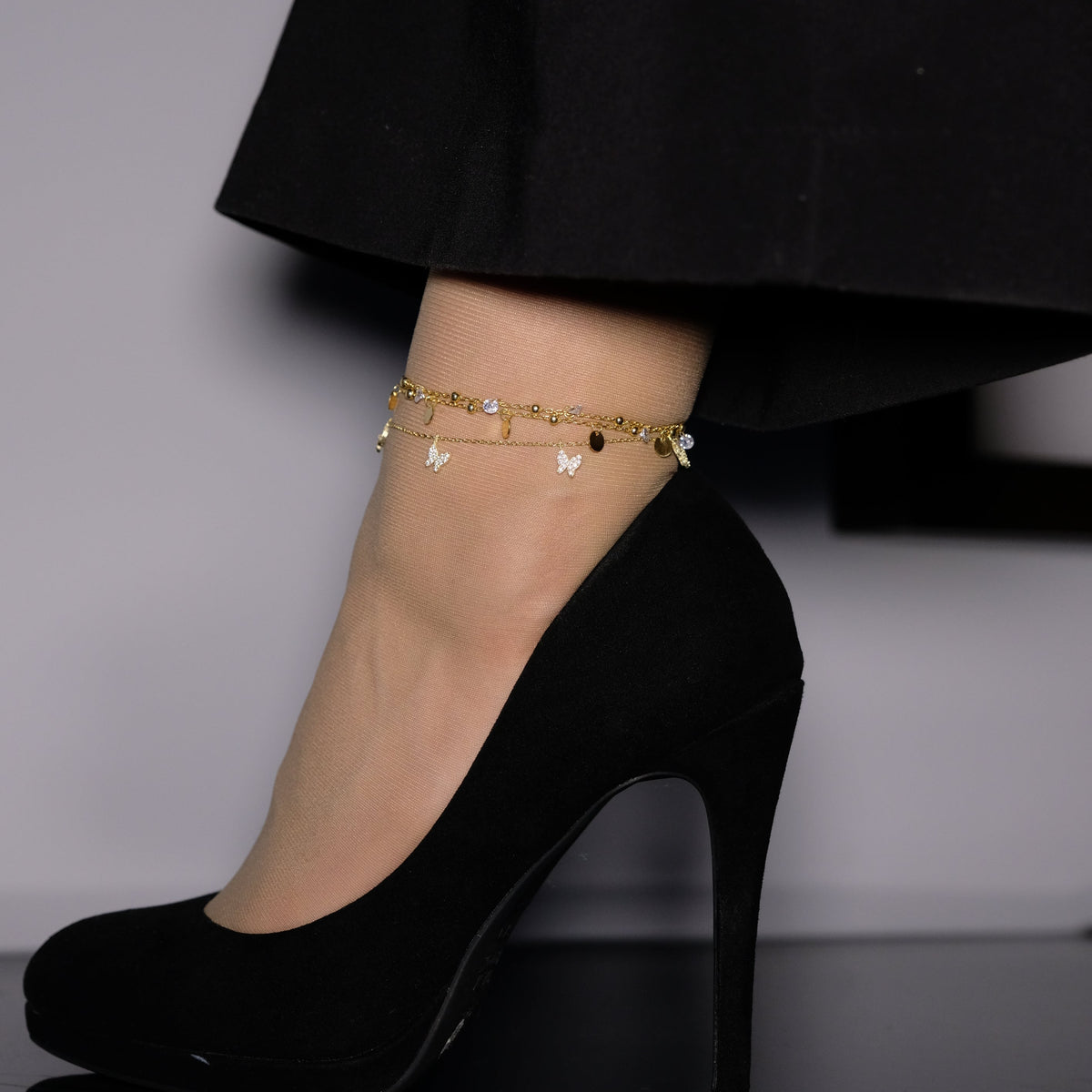 Fußkette "Coin" mit Zirkonia
