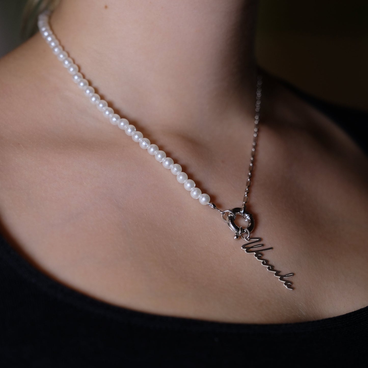 Halskette "Lock Pearl Signature" mit Buchstabe