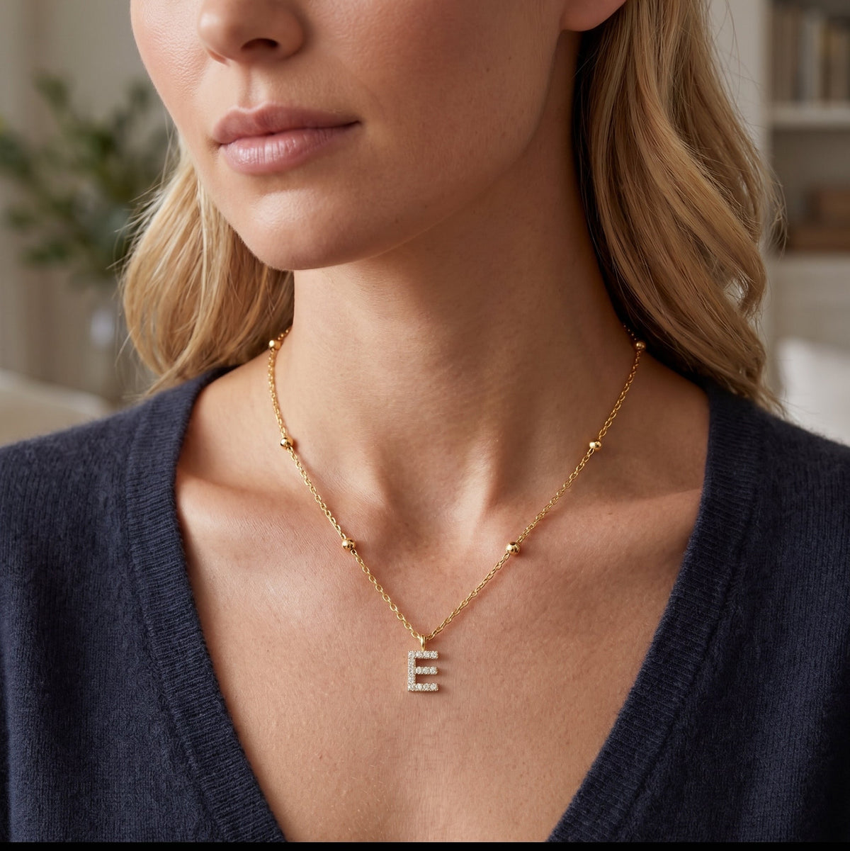 Halskette Marble mit  Zirkoniabuchstabe