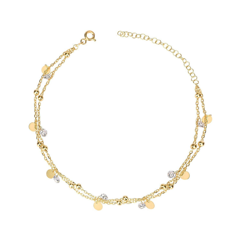 "Coin" Fußkette mit Zirkonia - ONYA