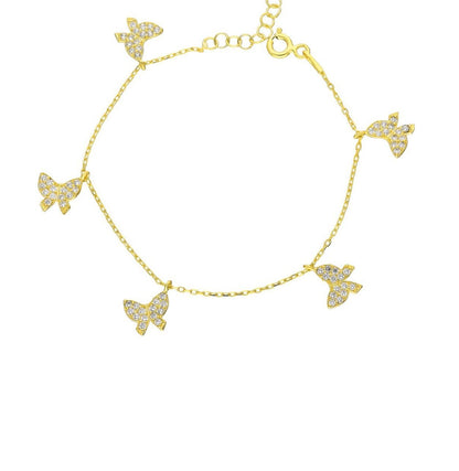 "Zircon Butterfly" Fußkette - ONYA